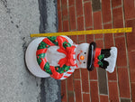 VTG LIGHT UP PLASTIC BLOW MOLD 33" SNOWMAN DECORATION-VF CONDITION-XMAS IN JULY!