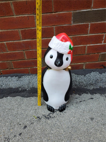 VTG LIGHT UP PLASTIC BLOW MOLD 26" PENGUIN DECORATION-VF CONDITION-XMAS IN JULY!