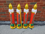 VTG LIGHT UP PLASTIC BLOW MOLD 43" NOEL CANDLE DECORATION- VF-XMAS IN JULY-HO HO