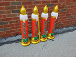 VTG LIGHT UP PLASTIC BLOW MOLD 43" NOEL CANDLE DECORATION- VF-XMAS IN JULY-HO HO