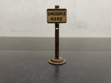 VINTAGE MARX "UNCOUPLE HERE" TRAIN SET TIN SIGN-EXTREMELY COLLECTIBLE