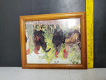 4 Framed Rooster Pictures Wall Decor Black Brown Tan 11.5"BY 9.5"