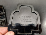 ART DECO DIPODEX BLACK MILK GLASS ZEPHYR INKWELL*HOLDS 2 FOUNTAIN PENS-GOOD COND