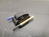 ART DECO DIPODEX BLACK MILK GLASS ZEPHYR INKWELL*HOLDS 2 FOUNTAIN PENS-GOOD COND