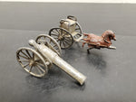 VTG TOY CAST METAL CANNON & HORSE DRAWN CARRIAGE-MADE IN FRANCE-ORIGINAL PATINA