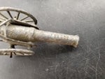 VTG TOY CAST METAL CANNON & HORSE DRAWN CARRIAGE-MADE IN FRANCE-ORIGINAL PATINA