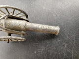 VTG TOY CAST METAL CANNON & HORSE DRAWN CARRIAGE-MADE IN FRANCE-ORIGINAL PATINA
