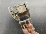 VTG TOY CAST METAL CANNON & HORSE DRAWN CARRIAGE-MADE IN FRANCE-ORIGINAL PATINA