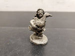 VINTAGE DRURY STUDIOS PEWTER FIGURINE OF GIRL HOLDING DUCK-DRURY 79 INSCRIBED