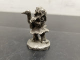 VINTAGE DRURY STUDIOS PEWTER FIGURINE OF GIRL HOLDING DUCK-DRURY 79 INSCRIBED