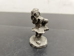 VINTAGE DRURY STUDIOS PEWTER FIGURINE OF GIRL HOLDING DUCK-DRURY 79 INSCRIBED