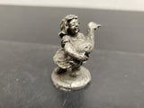 VINTAGE DRURY STUDIOS PEWTER FIGURINE OF GIRL HOLDING DUCK-DRURY 79 INSCRIBED