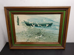 Original Carolyn Blish Realist Oil Painting SIGNED Sea Beach Seagull FRAMED 1969