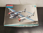 VTG MONOGRAM 1:48 SCALE P-38J LIGHTNING LOCKHEED PLASTIC PLANE KIT- SKILL LEVEL2