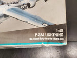 VTG MONOGRAM 1:48 SCALE P-38J LIGHTNING LOCKHEED PLASTIC PLANE KIT- SKILL LEVEL2