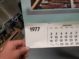 VTG 1977 PENNSYLVANIA RAILROAD CALENDAR "ON TIME!" FT. ARTWORK BY GRIF TELLER-VF