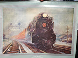 VTG 1977 PENNSYLVANIA RAILROAD CALENDAR "ON TIME!" FT. ARTWORK BY GRIF TELLER-VF