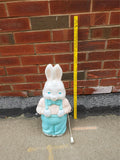 Vtg Light up Easter Bunny in Suspenders Blow Mold-22" tall-Yard or indoors decor