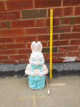 Vtg Light up Easter Bunny in Suspenders Blow Mold-22" tall-Yard or indoors decor