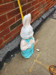 Vtg Light up Easter Bunny in Suspenders Blow Mold-22" tall-Yard or indoors decor