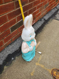 Vtg Light up Easter Bunny in Suspenders Blow Mold-22" tall-Yard or indoors decor