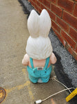 Vtg Light up Easter Bunny in Suspenders Blow Mold-22" tall-Yard or indoors decor