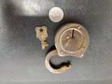 Vintage/Antique Keystone Antique Small F Padlock Lock with Key-Works Wonderfully