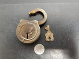 Vintage/Antique Keystone Antique Small F Padlock Lock with Key-Works Wonderfully