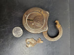 Vintage/Antique Keystone Antique Small F Padlock Lock with Key-Works Wonderfully