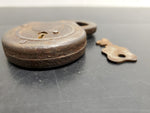 Vintage/Antique Keystone Antique Small F Padlock Lock with Key-Works Wonderfully