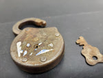 Vintage/Antique Keystone Antique Small F Padlock Lock with Key-Works Wonderfully
