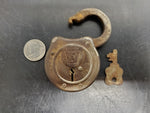 Vintage/Antique Keystone Antique Small F Padlock Lock with Key-Works Wonderfully
