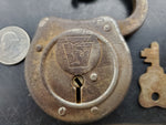 Vintage/Antique Keystone Antique Small F Padlock Lock with Key-Works Wonderfully
