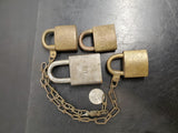 Vintage/Antique Lot of 3 US padlocks & 1 American series 200 Hardened padlock