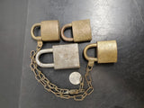 Vintage/Antique Lot of 3 US padlocks & 1 American series 200 Hardened padlock