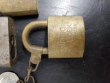Vintage/Antique Lot of 3 US padlocks & 1 American series 200 Hardened padlock