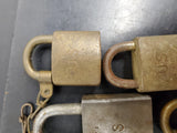 Vintage/Antique Lot of 3 US padlocks & 1 American series 200 Hardened padlock
