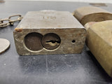 Vintage/Antique Lot of 3 US padlocks & 1 American series 200 Hardened padlock