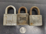 Vintage Lot of 3 Padlocks-Taylor, Segal and Chicago Lock Co.-Keys not included.
