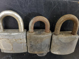 Vintage Lot of 3 Padlocks-Taylor, Segal and Chicago Lock Co.-Keys not included.