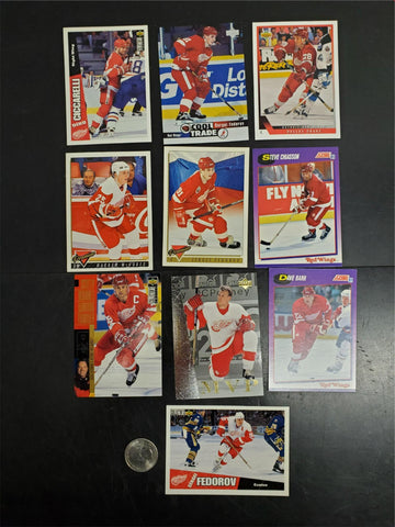 10 Detroit Red Wings Hockey Trading Card Ranging From '91 to '96