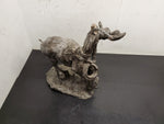 Cowboy Riding Bronco in Rodeo Plaster Sculpture-Wonderful for Desktop!!