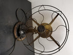 Vtg Western Electric Brass Blade Oscillating Electric Fan 13"- 6304-3 Speed VF!!