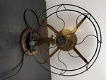 Vtg Western Electric Brass Blade Oscillating Electric Fan 13"- 6304-3 Speed VF!!