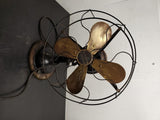 Vtg Western Electric Brass Blade Oscillating Electric Fan 13"- 6304-3 Speed VF!!