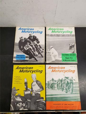 4 Vtg American Motorcycling Magazines '62-Sportsman Road Racing-Daytona 200 mile