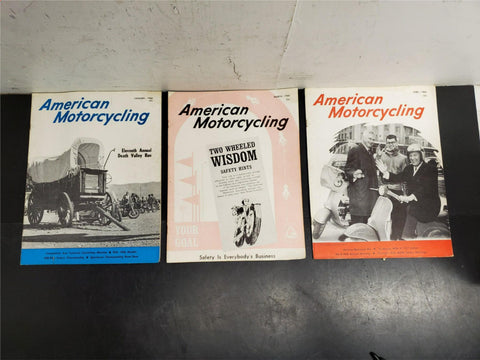 3 Vtg American Motorcycling Magazines 1966-11th Annual Death Valley Run-Norton