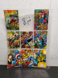 8 Marvel Blood Ties Cards From 1994 Featuring Capt. America, War Machine & Beast