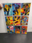 9 Marvel '94 Super Heroes/Villains Cards Feat. Deadpool, Colossus,Banshee, Cable