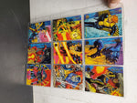 9 Marvel '94 Super Heroes/Villains Cards Feat. Deadpool, Colossus,Banshee, Cable